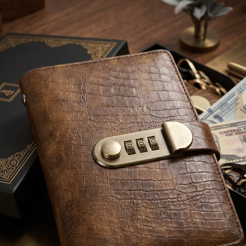🔒 Lockable Savings Notebook – Cash Organizer for Savings Goals