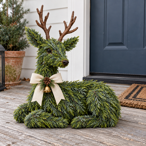 Evergreen Reindeer Christmas Decoration