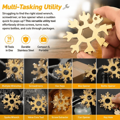 ❄️ Pocket Snowflake Multi-Tool | 18 Functions in Your Hand
