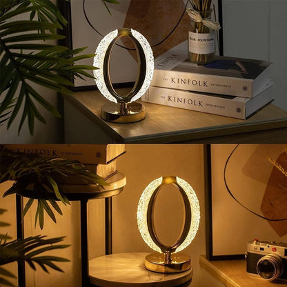 ✨ Crystal Glow Bedside Lamp – Elegant Nightstand Lighting for Cozy Spaces