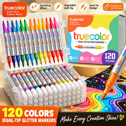 🎉🎁Magic Glitter Outline Markers✨Double-Ended Dual-Color Art Pens