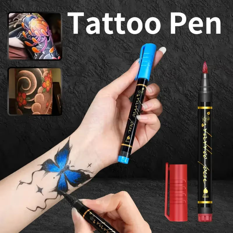 🎨✨ Vibrant 10-Piece Temporary Tattoo Pens for Creative Skin Art & Custom Designs 🌈