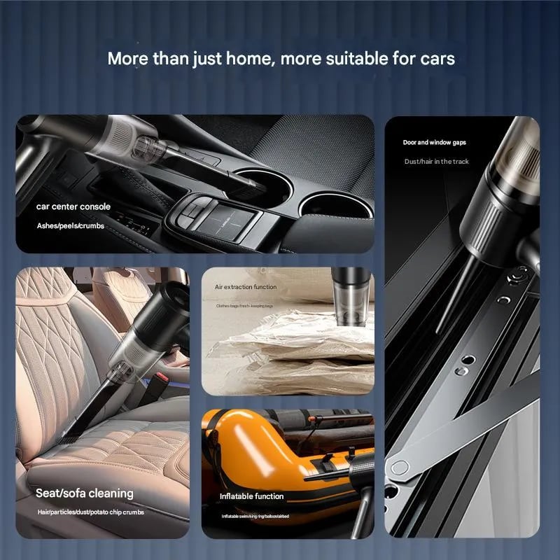 Cordless Handheld Car Vacuum 🚗 – Rechargeable Vacuum & Blower Combo