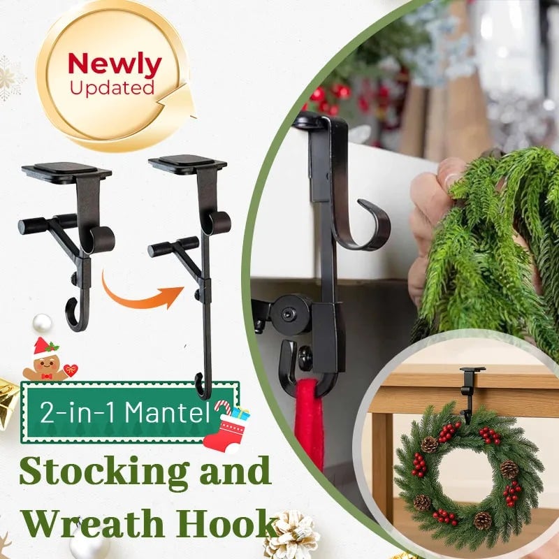 🎄 Christmas Mantel Hangers – Stocking & Garland Display Hooks