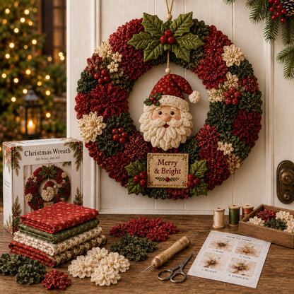 🔥49% Off Last Day 🔥🎄 3D Fabric Poke Wreath DIY Kit