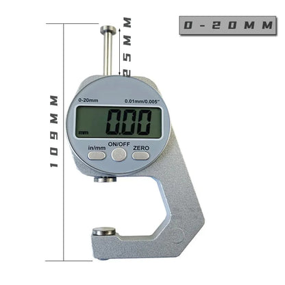 📏 Digital Thickness Gauge – 0–20mm Flat-Head Measuring Tool