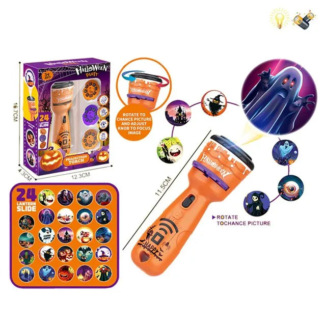 🔥HOT SALE 49% OFF -🎃👻Kids Halloween Christmas Projection Flashlight Toy