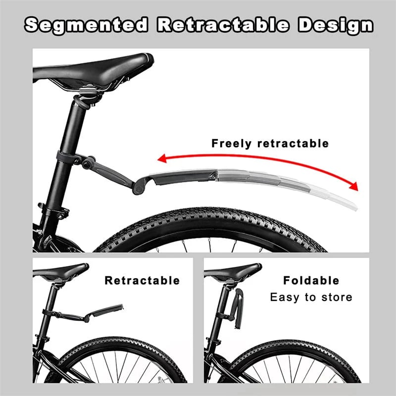 💯📢📢40% OFF !! ⏰Retractable & Adjustable Bicycle Mudguard Set