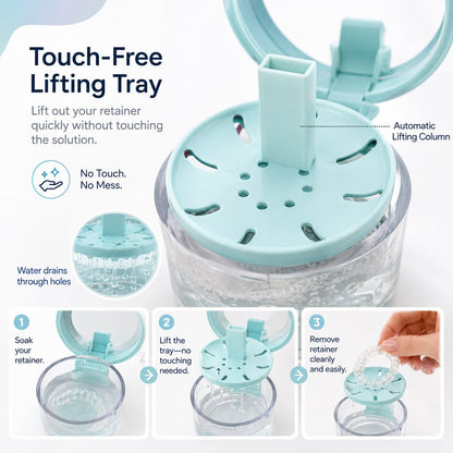💯💧 50% OFF - Portable Retainer and Denture Cleaning Case with Magnetic Lifting Tray