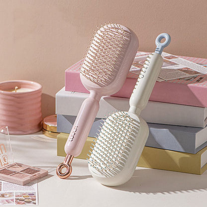 Retractable Cushion Hairbrush 💗 – Pink Scalp Massage Comb