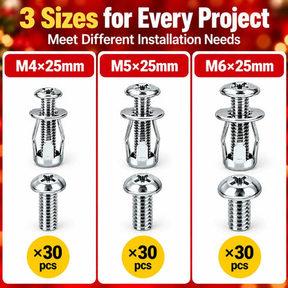 🔧🧰 91-Piece Petal Jack Nut Kit – Fast Hollow-Wall Anchoring for Drywall & DIY Repairs