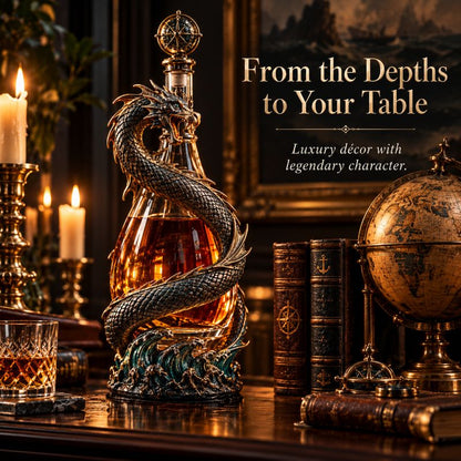 Leviathan Coil Dragon Decanter™ — Hand-Finished Whiskey Decanter with Compass Stopper