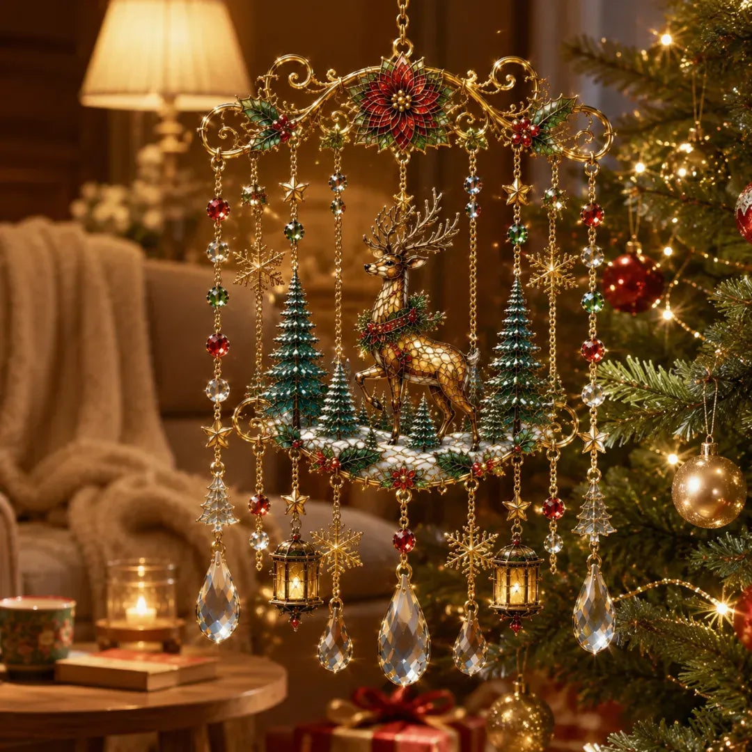 Handmade Christmas stained window decorations