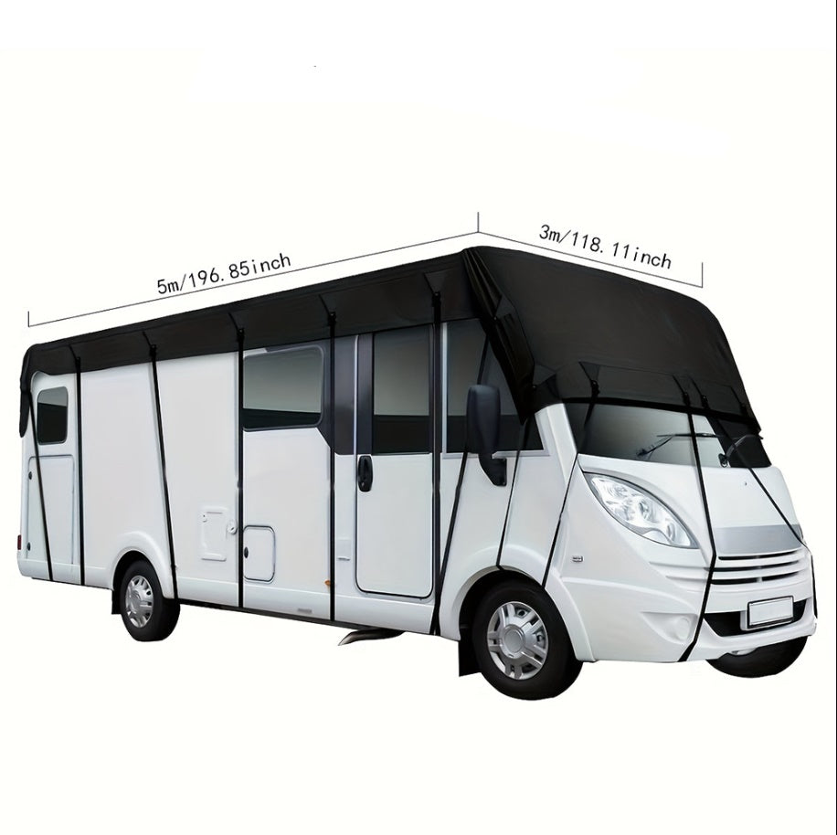 RV & Motorhome Roof Cover – Durable 210D Oxford Fabric with Adjustable Tie-Down Straps