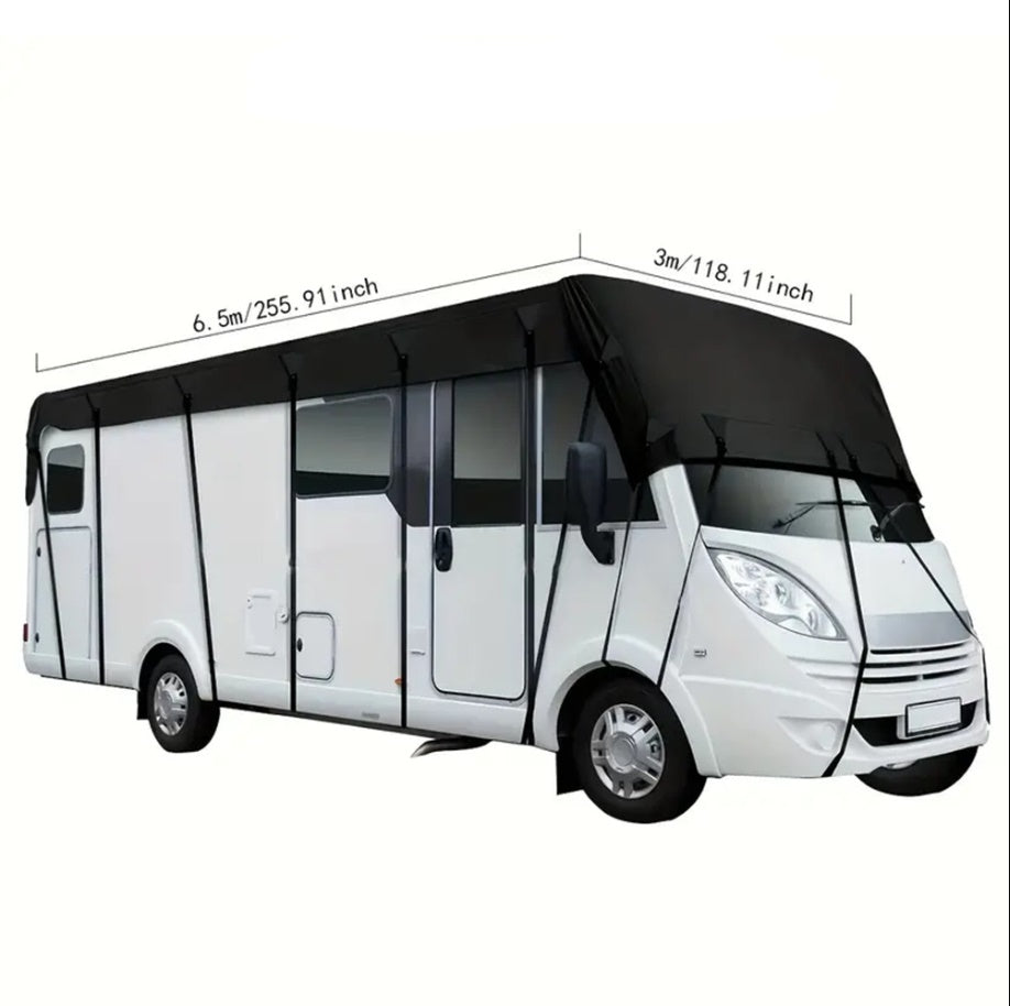 RV & Motorhome Roof Cover – Durable 210D Oxford Fabric with Adjustable Tie-Down Straps