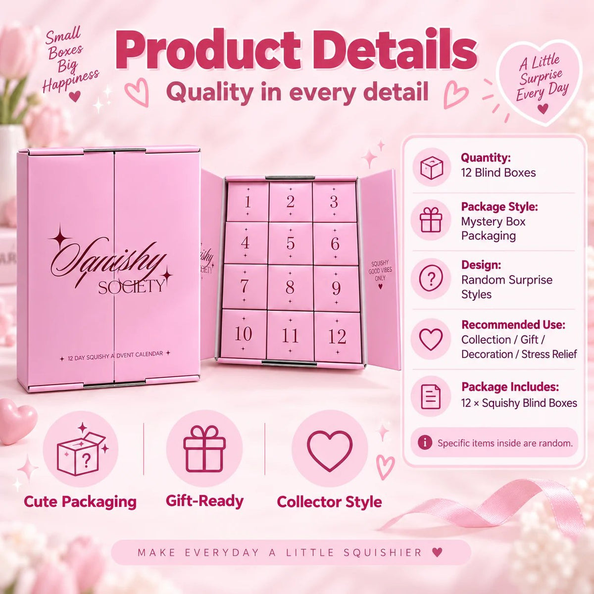 Pink Squishy Christmas Countdown 🎀 – 24 Days of Soft & Satisfying Surprises