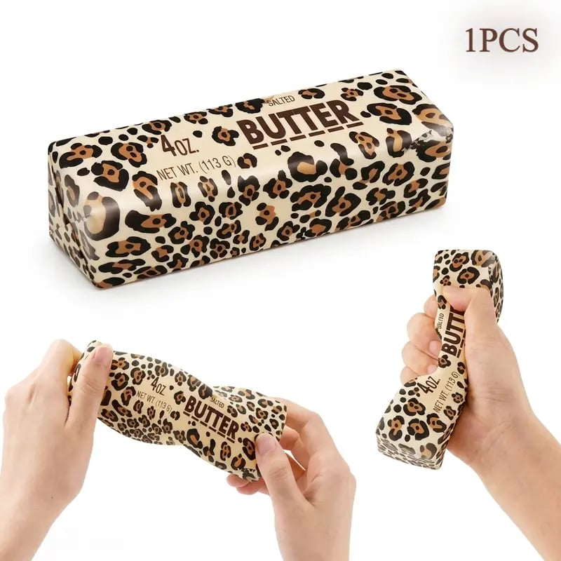 Leopard-Print Butter Squishy 🐆 – Soft Slow-Rising Fidget Toy