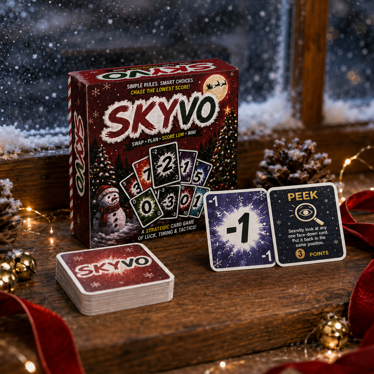 🎄 SKYNO Christmas Edition – Fast-Paced Strategic Card Game for Family & Friends 🎴