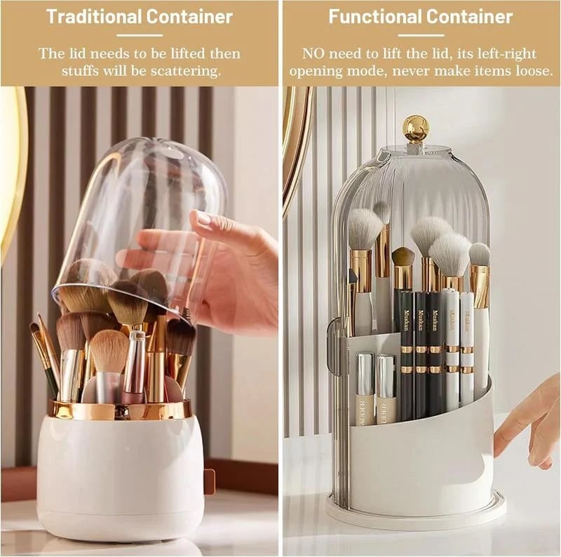 🪥 Covered Toothbrush Organizer – Dustproof Bathroom & Makeup Brush Storage