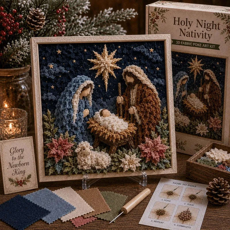 ✝️ Christian 3D Fabric Craft Kit – Faith-Inspired Poke Art Project