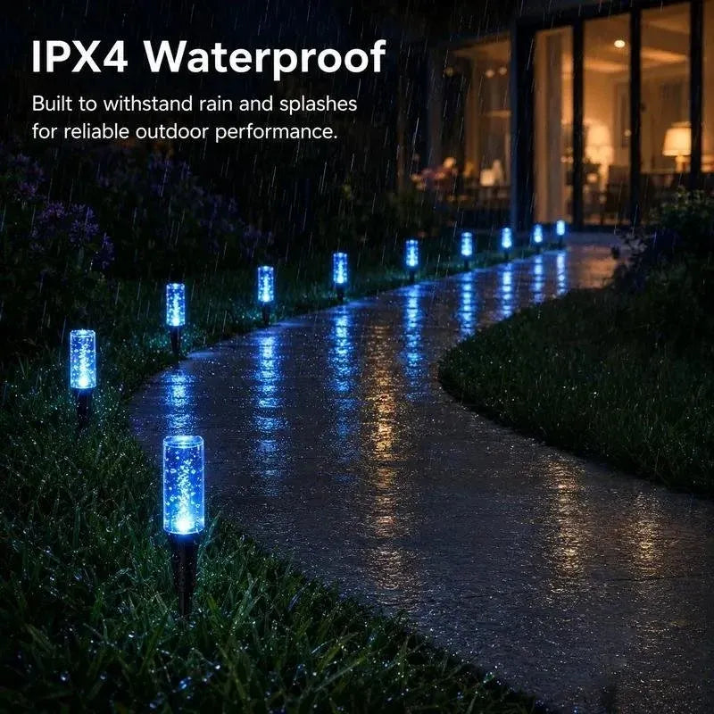 Last Day 49% OFF ✨ Solar Crystal Bubble Pathway Lights – Multicolor 10-LED Design