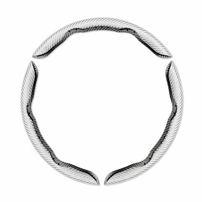 🤍 Non-Slip Half-Wrap Steering Wheel Covers | Quick Clip-On Grip Set, White, 2-Piece