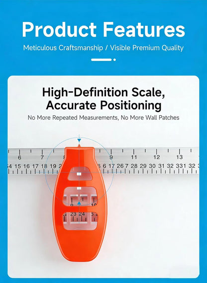 3-in-1 Frame Hanging Helper 🖼️ – Built-In Level, Ruler & 14 Nails