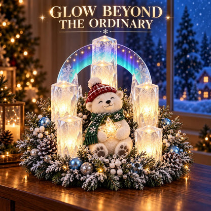 🎄 Glödande juldekoration med varmt, flamlöst ljus ✨🕯️