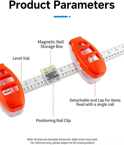 3-in-1 Frame Hanging Helper 🖼️ – Built-In Level, Ruler & 14 Nails