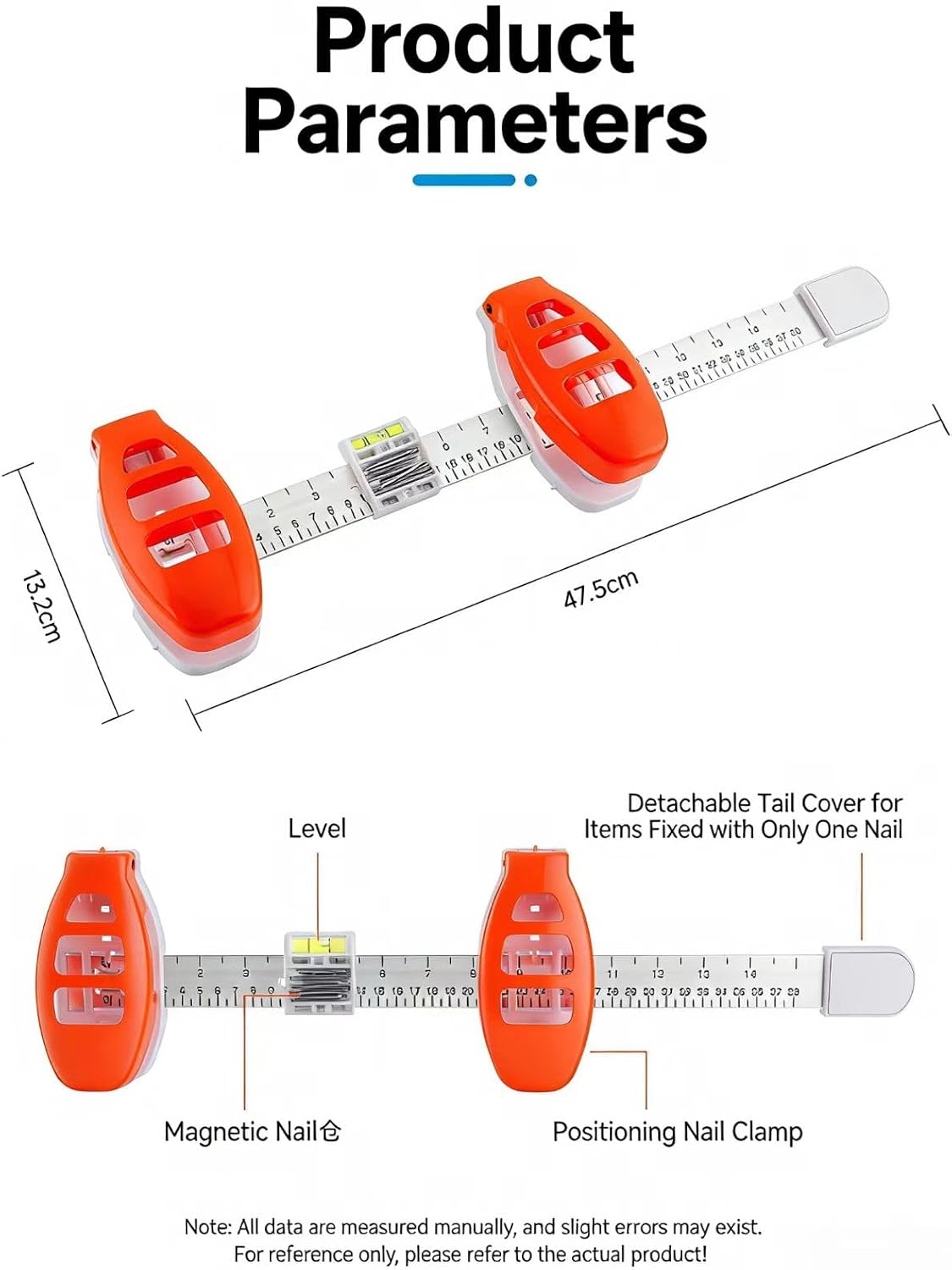 3-in-1 Frame Hanging Helper 🖼️ – Built-In Level, Ruler & 14 Nails