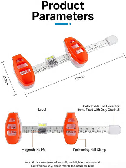 3-in-1 Frame Hanging Helper 🖼️ – Built-In Level, Ruler & 14 Nails