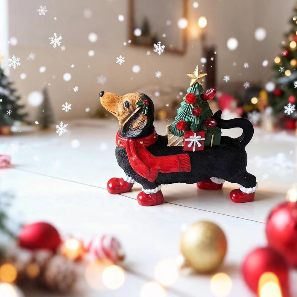 Christmas Dachshund Glow Figurine