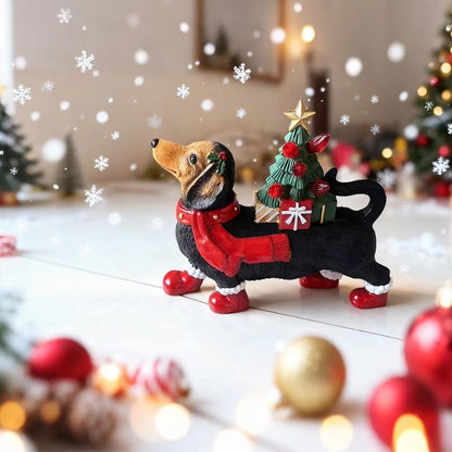 Christmas Dachshund Glow Figurine