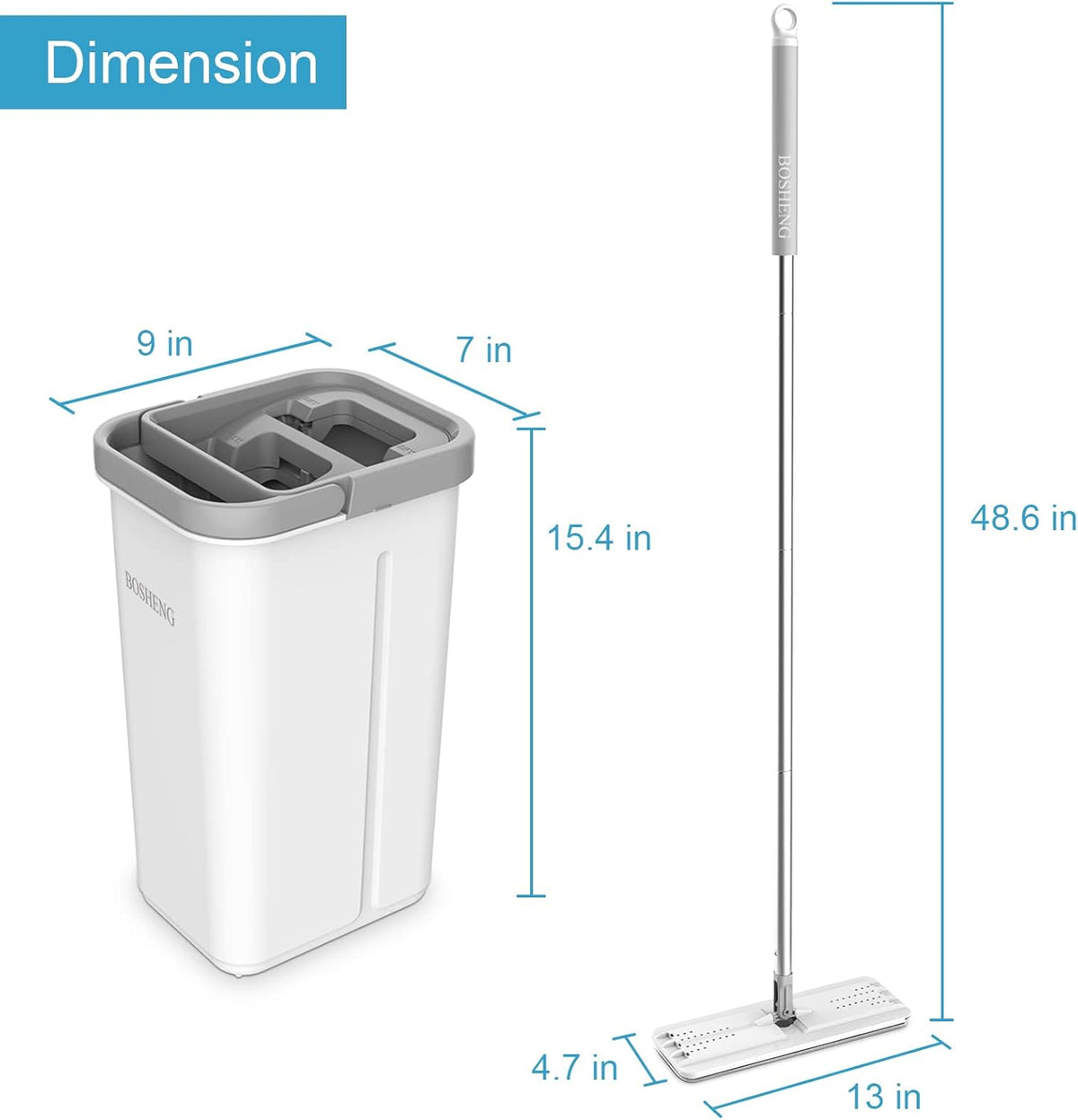 Flat Floor Mop & Bucket Set 🧹 – Easy Everyday Cleaning