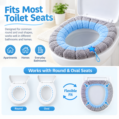 🚽 Cloud-Soft Padded Toilet Seat Cover | Lightweight, Washable & Reusable Comfort Cushion