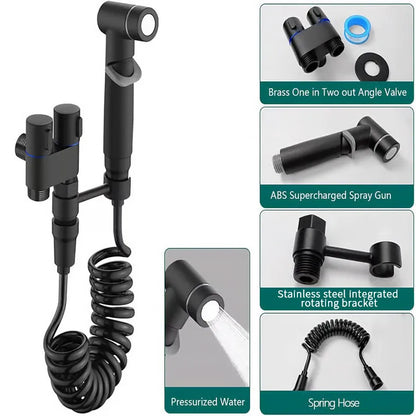 Dual-Outlet Bidet Control Valve 🚿 – 1-In, 2-Out Toilet Sprayer Adapter