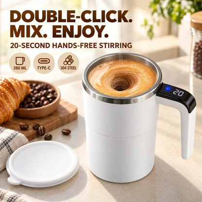 ☕ Rechargeable Auto-Mixing Mug – Hands-Free Stirring for Coffee & More