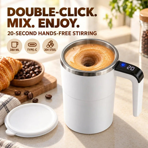 ☕ Rechargeable Auto-Mixing Mug – Hands-Free Stirring for Coffee & More
