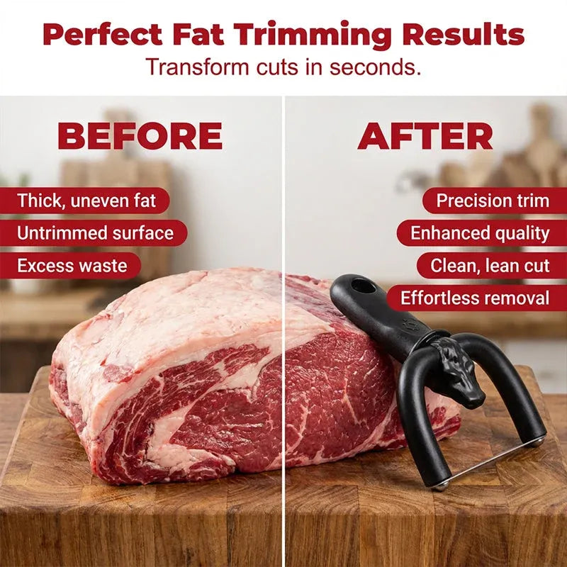 🥩 Handheld Fat Trimmer for Beef & Pork, Portable Meat Fat Remover Tool, Easy Brisket Trimming BBQ Kitchen Gadget