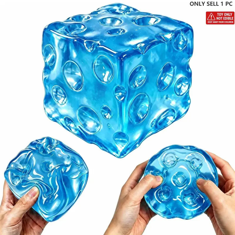 Giant Jelly Cheese Cube Squishy Toy
