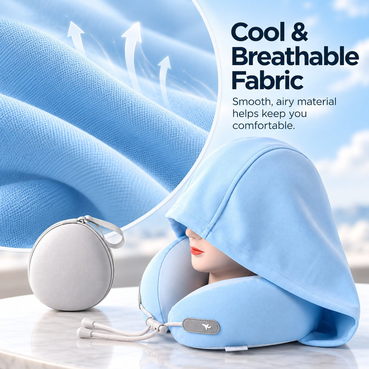 ✈️😴 Hooded Travel Neck Pillow – Cozy Privacy & Support On the Go