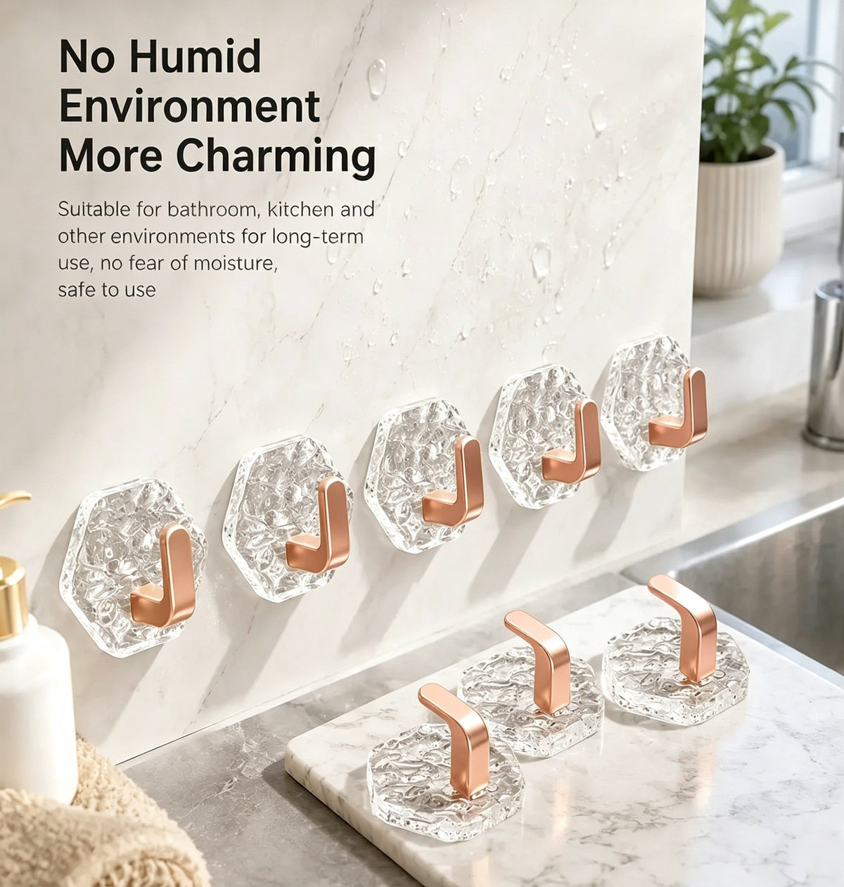 🔥Buy More Save More🔥Heavy-Duty Plastic Self-Adhesive Hexagonal Ripple Hooks