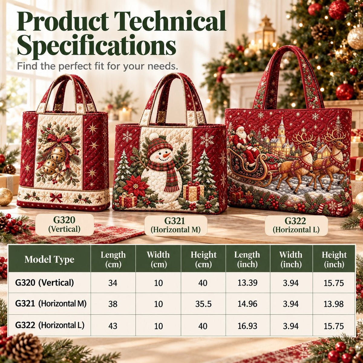 🎄❤️ Festive Quilted Shopper Bag – Spacious Holiday Carryall for Gifts & More