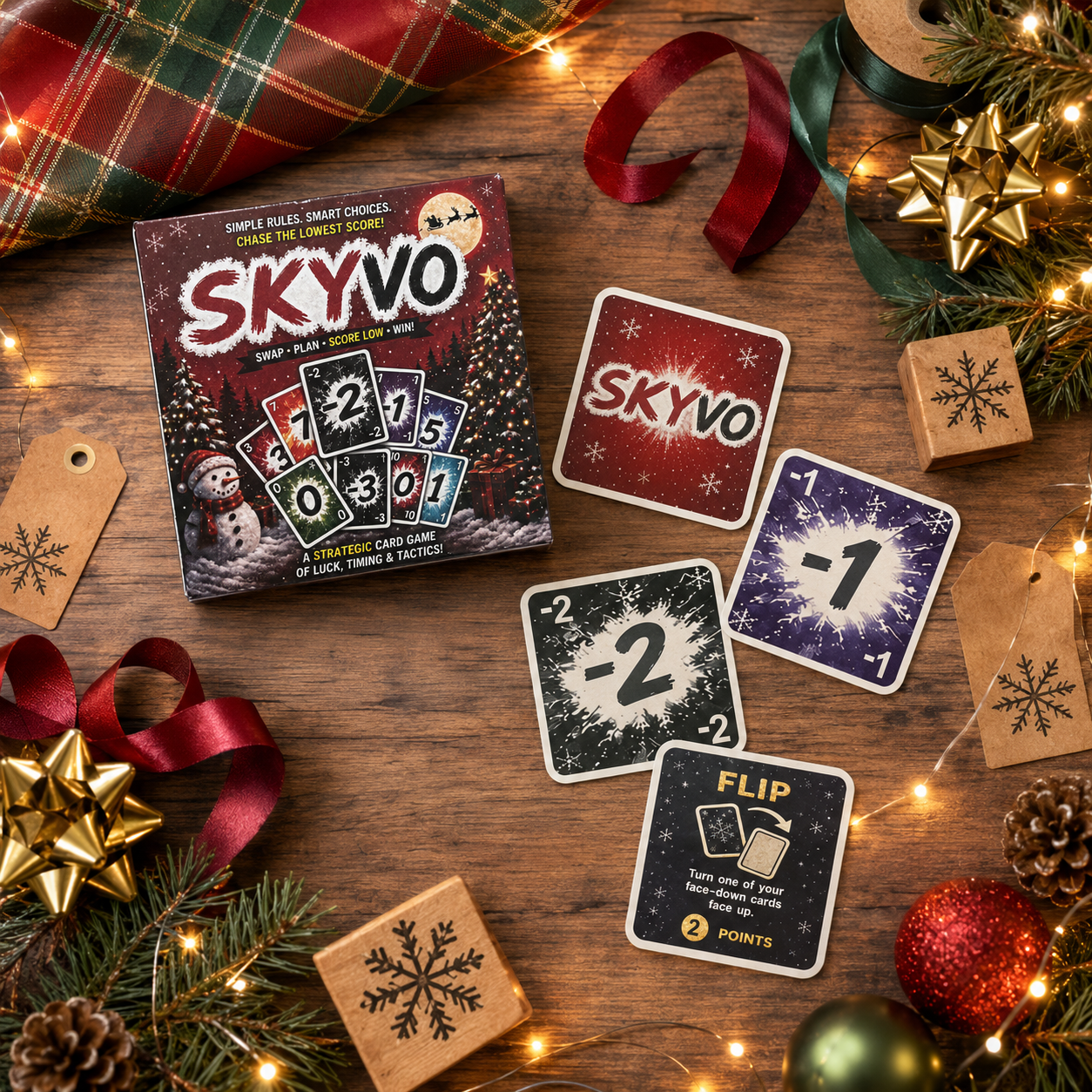 🎄 SKYNO Christmas Edition – Fast-Paced Strategic Card Game for Family & Friends 🎴