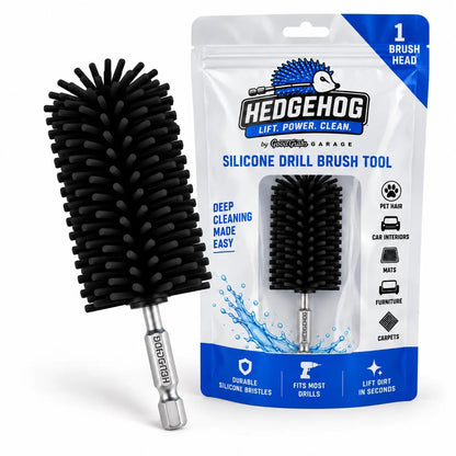Drill-Powered Pet Hair Remover 🐾 – Hedgehog Silicone Brush Set