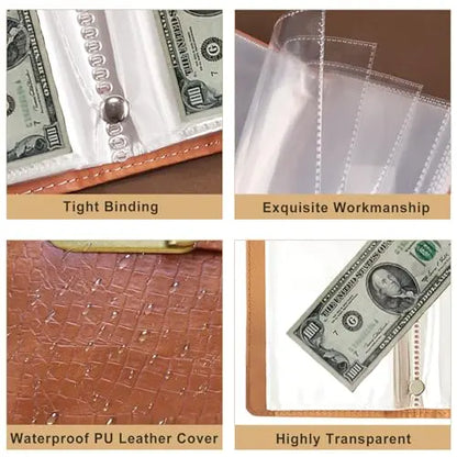 💵 World Currency Collection Book – 100 Transparent Banknote Pockets