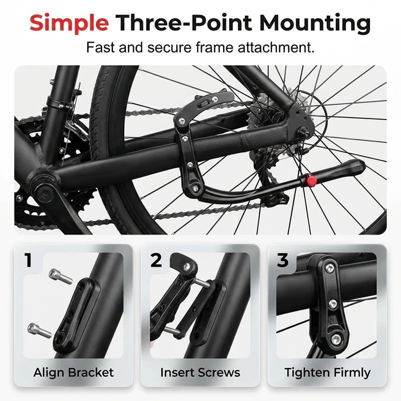 🚲 Adjustable Aluminum Bike Kickstand | Lightweight, Stable Support for Most Bicycles