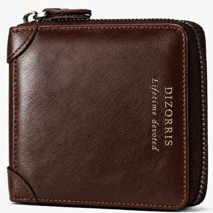 Men’s Calfskin Full-Zip Organizer for Cards, Cash & Daily Essentials 👝