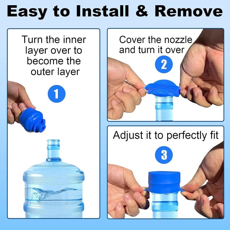 💧✨ Reusable Silicone Water Container Cap – Seal Tighter & Help Prevent Spills