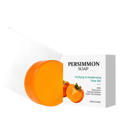 🍊Persimmon Cleansing Soap✨Gentle Foaming Moisturizing Bar For Daily Body Skin Refreshing Odor Care